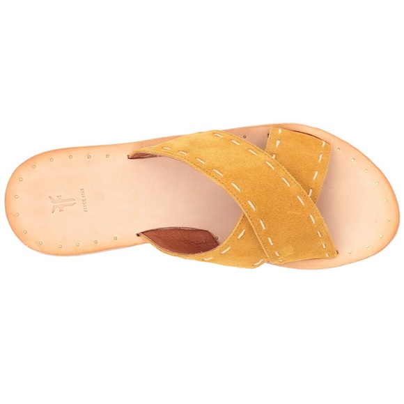 Frye Pickstitch Slide Avery Flat Sandals, Sz 8,8.5 - Picture 6 of 8